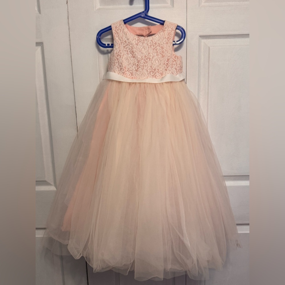David’s bridal flower girl. heart back dress.
